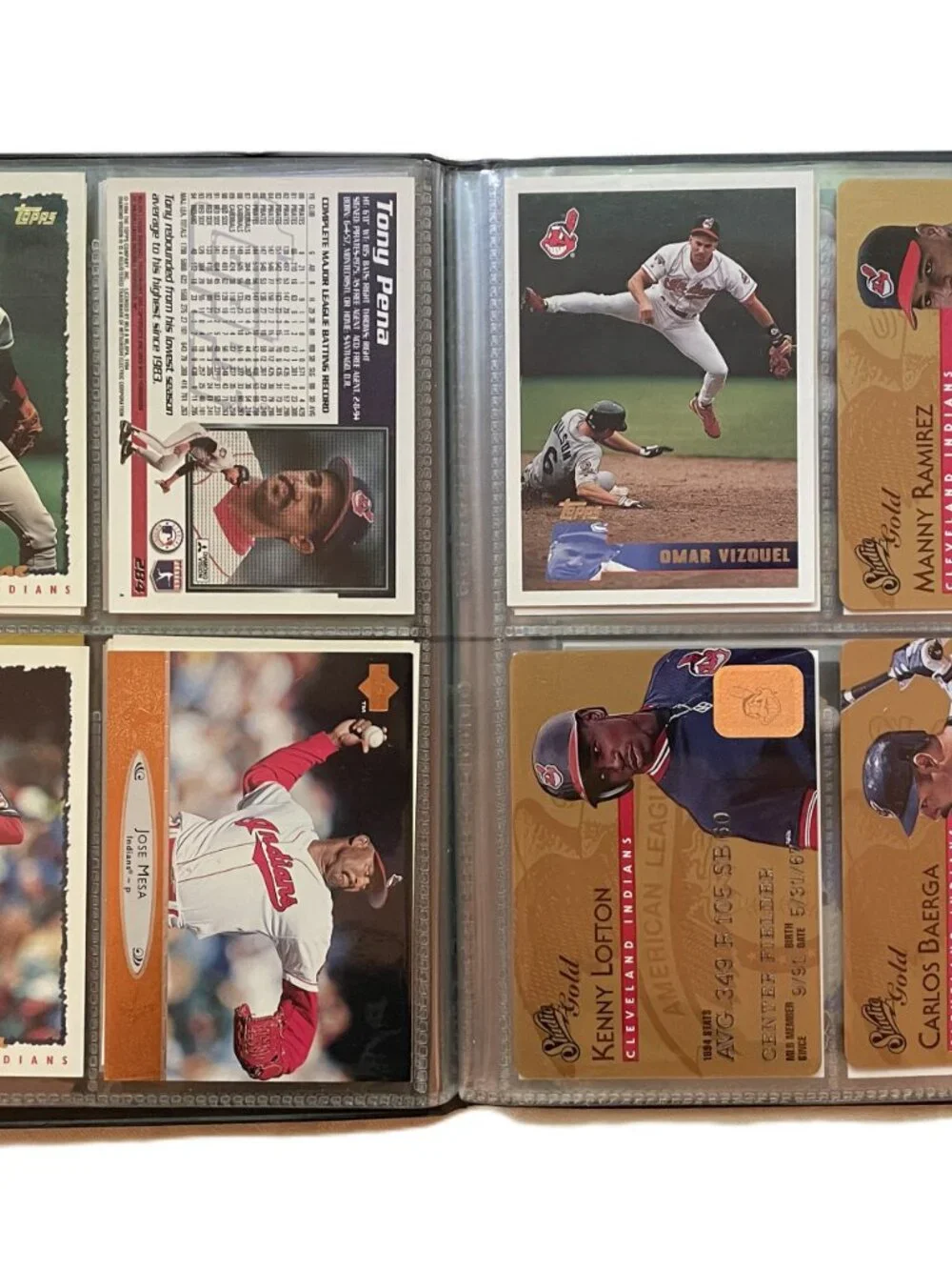 41 Card Lot 1980s-90s Cleveland Indians Trading Cards Album